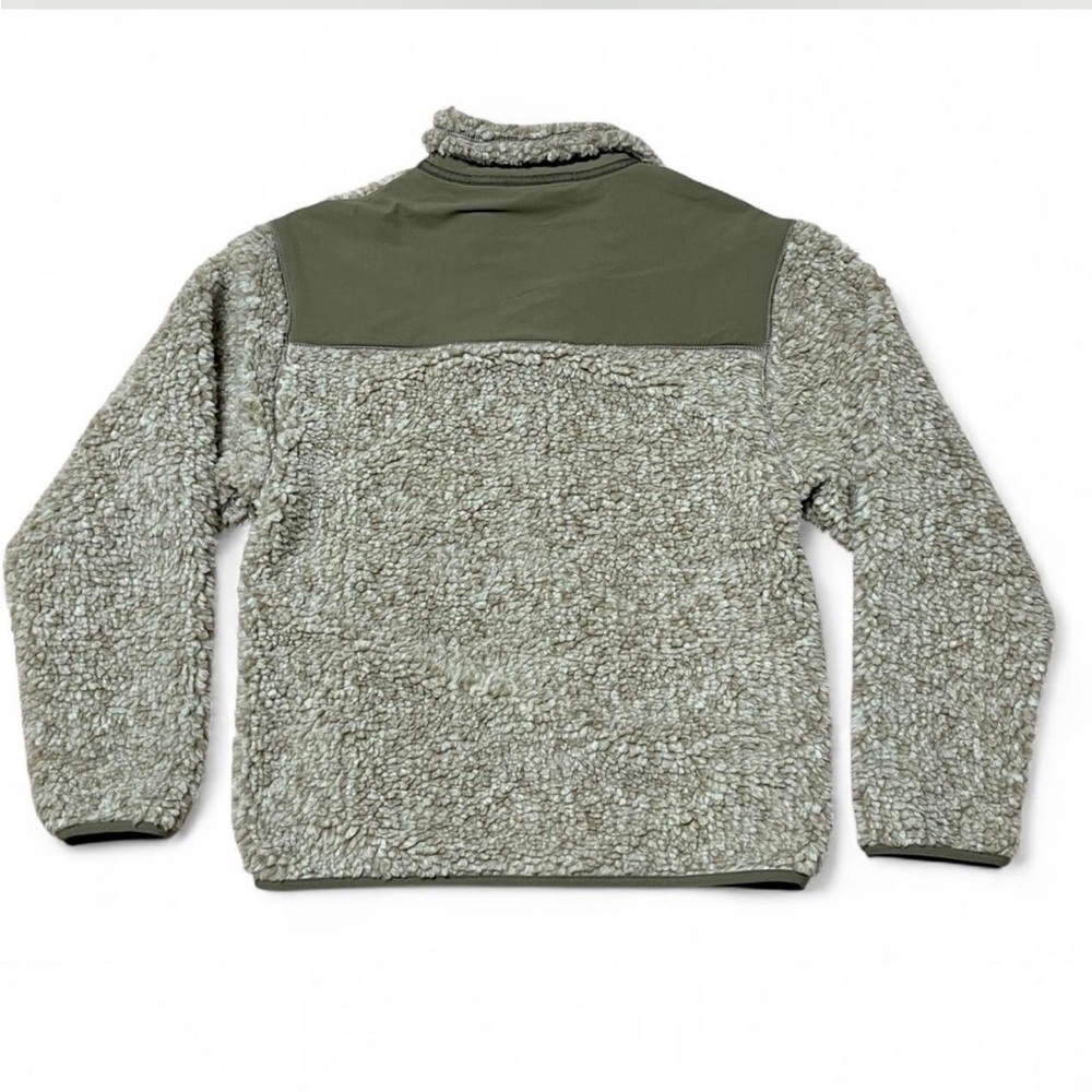 American Eagle Outfitters Green and Cream Sherpa Fleece Jacket - Picture 5 of 8